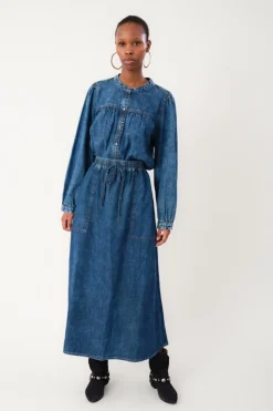 AkaneLL Maxi Skirt 100 Washed Denim 254202002