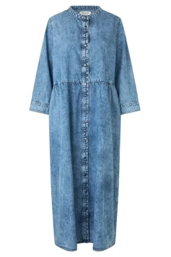 AliyaLL Maxi Dress LS 100 Washed Denim 254203003