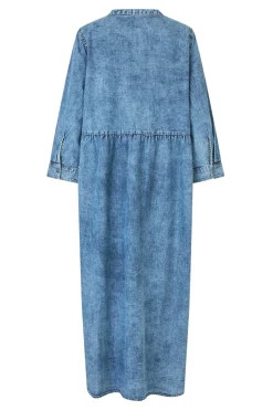 AliyaLL Maxi Dress LS 100 Washed Denim 254203003