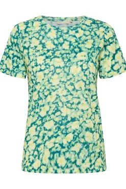 AlmaIW Print Tshirt Green Painted Flower 30108258