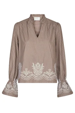 AMARA STRIPED EMB CAMEL 166705