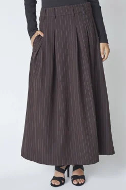 AnyaCC Trinny Pleat Skirt 145Dark Brown 44001