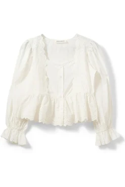 ARIASW BRODERIE ANGLAISE SHIRT 0103 Off white S261185