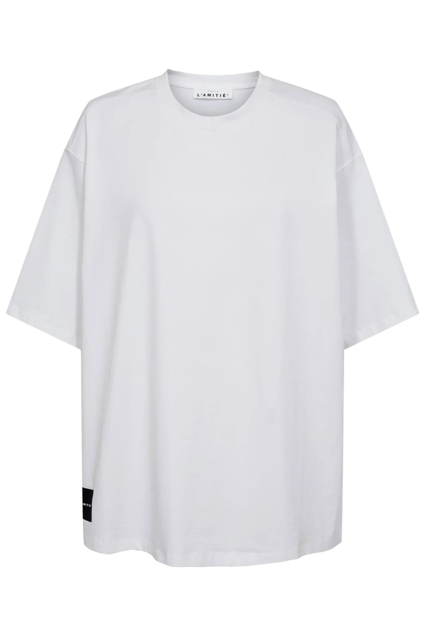 Back Logo Loose Tee White/Black Print HL10410