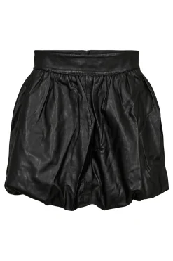 Balloon Leather Skirt Black HL10384
