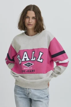 BATOMASSO SWEAT Medium Grey Melange w. Lilac 50405068