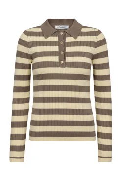 BonnyCC Stripe L/S Polo Knit 171PaleYellow 42009