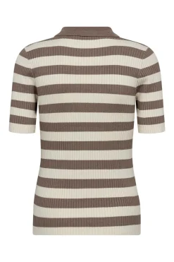 BonnyCC Stripe S/S Polo Knit 154Walnut 42010