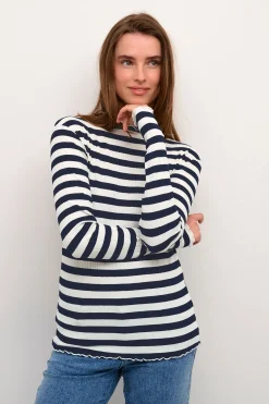 CandaceKB Big Stripe LS Egret/Night Sky Stripe 10104638