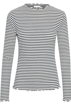 CandaceKB Stripe LS Egret/Night Sky Stripe 10103632