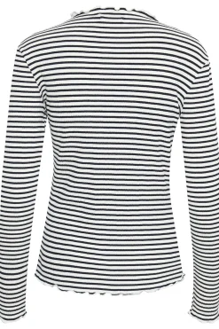 CandaceKB Stripe LS Egret/Night Sky Stripe 10103632
