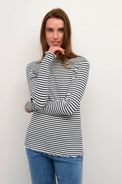 CandaceKB Stripe LS Egret/Night Sky Stripe 10103632