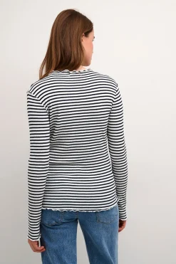 CandaceKB Stripe LS Egret/Night Sky Stripe 10103632