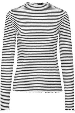 CandaceKB Stripe LS Egret/Meteorite Stripe 10103632