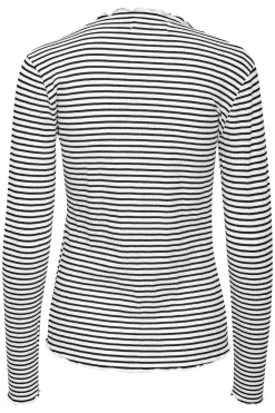 CandaceKB Stripe LS Egret/Meteorite Stripe 10103632
