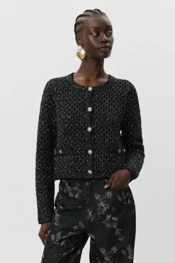 CARNETSW CARDIGAN 1003 Black glitter S254505