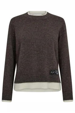 Cash TwoinOne Pullover Mocca Melange/ OffWhite HL10302