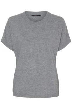 Cashmere Knit w. Short Sleeves Marble Melange 500085