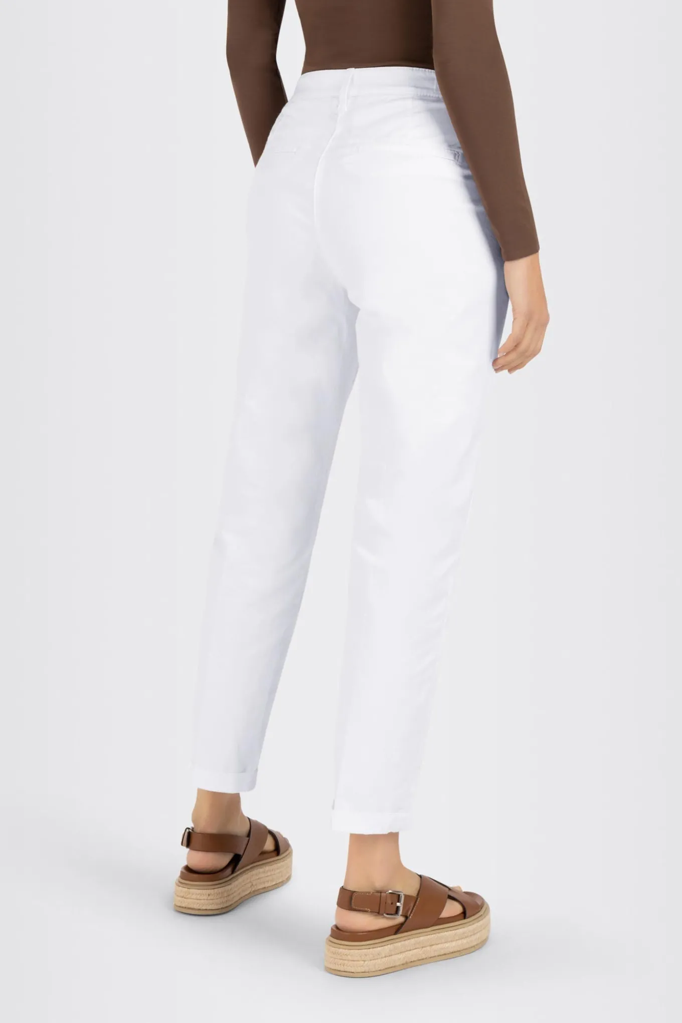 Chino turn up 010white 3075/00 0434L