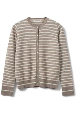 CISSESW STRIPE CARDIGAN 7118 Light Brown Striped SNOS432