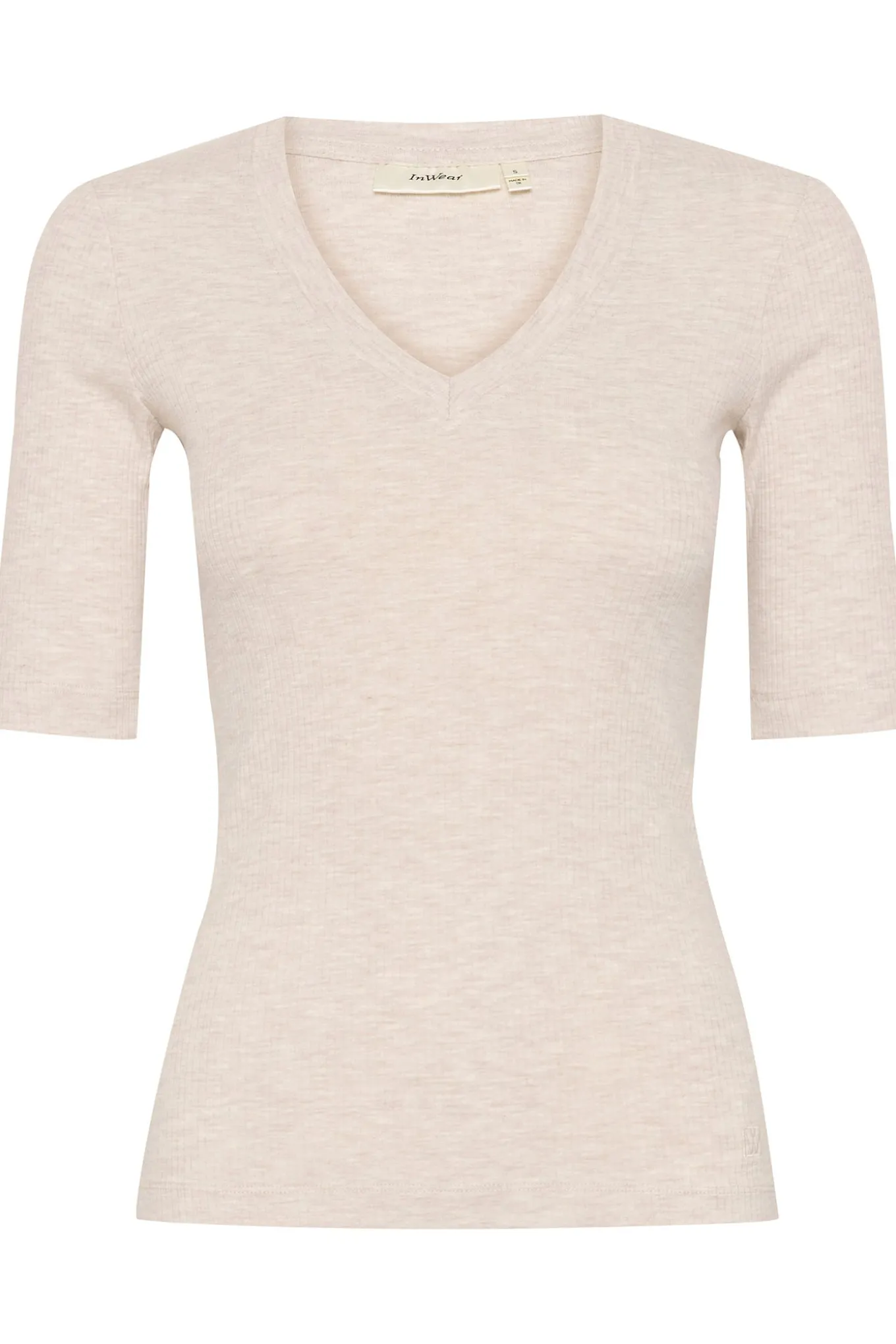 DagnaIW Melange V TShirt ECRU 30106865