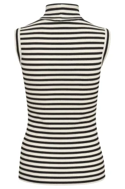 DagnaIW Striped Rollneck Top Black / Whisper White 30107271