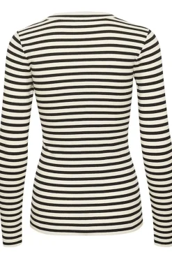 DagnaIW Striped Tshirt LS Black / Whisper White 30108561