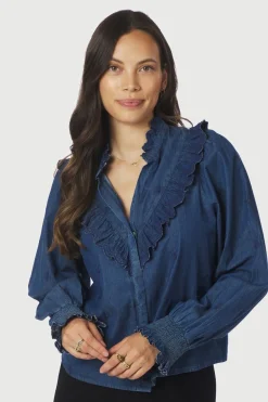 Degas Denim Blouse Blue 166229