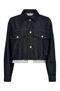 Denim Cargo Crop Shirt Dark Denim HL10318