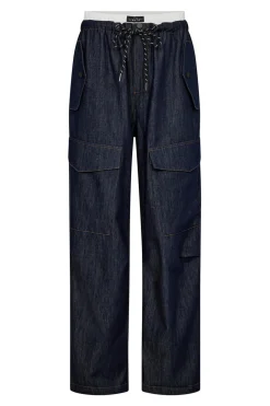 Denim Cargo Pull On Tall Trous Dark Denim HL10356