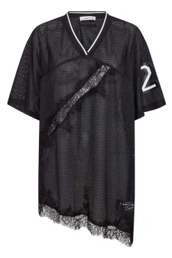 Drift Asym Lace Tee Black HL10553