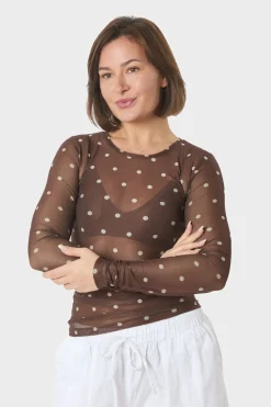 Ella Dot Blouse Brown 168270