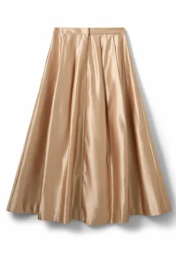 EMMYSW SATIN MAXI SKIRT 7070 Light beige S261411