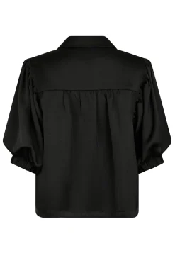Etta Heavy Sateen Shirt Black 167036