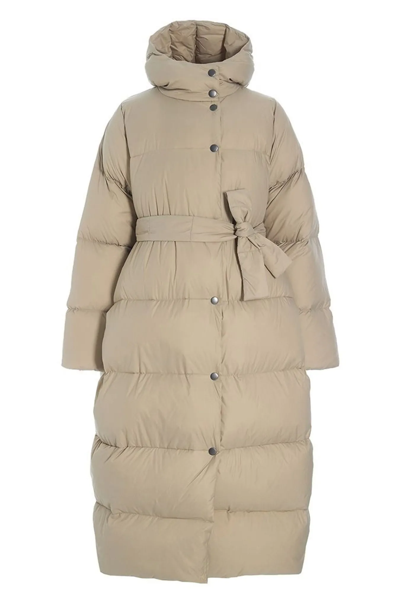 Feather down frakke med bælte STONE 25720925436