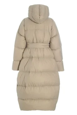 Feather down frakke med bælte STONE 25720925436