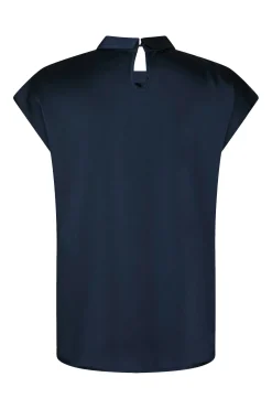 Fleur Drapy Satin Navy 160990