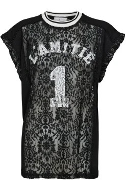 Football Lace Frill Top Black HL10124