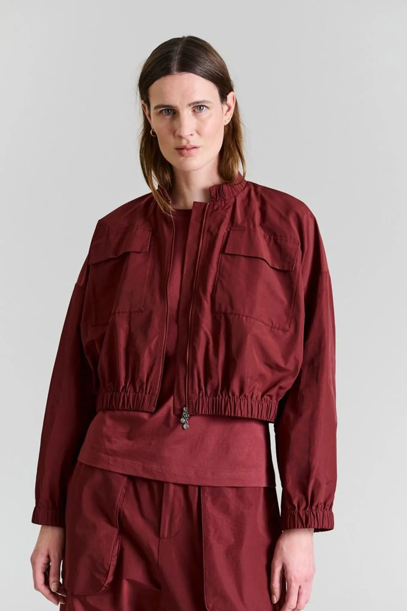 Fukkura poplin bomber jakke Maroon 25623805303