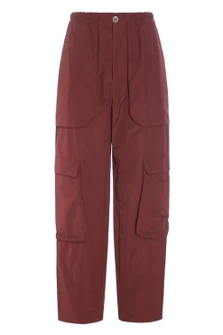 Fukkura poplin lommebukser Maroon 25623805302