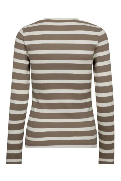 GrannyCC Rib Emb LS Blouse 11154OW/Walnut 43007