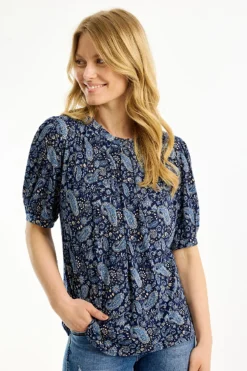 Grazia blouse 1/2 sleeves Blue 16779