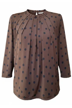 Grazia blouse 3/4 sleeves Mocca 16918