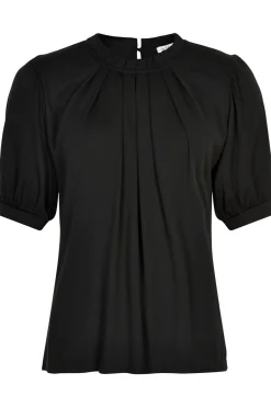 Grazia blouse 1/2 sleeves plai SORT 14852