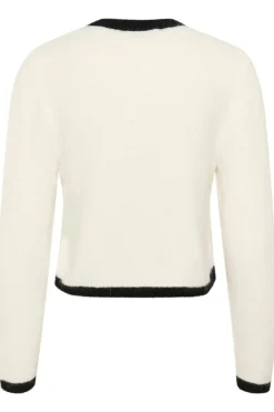 GZalpha ls contrast cardigan Ivory/Black comb 10910459