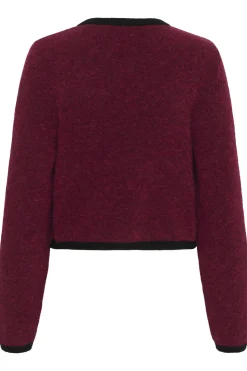 GZalpha ls contrast cardigan Blood Red Melange/Black 10910459