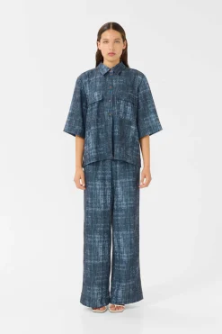 GZdemia P HW pants Dark denim structure 10910410