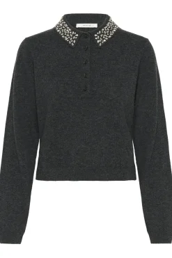 GZmanzi deco polo pullover Deep Graphite Melange 106530 10910778