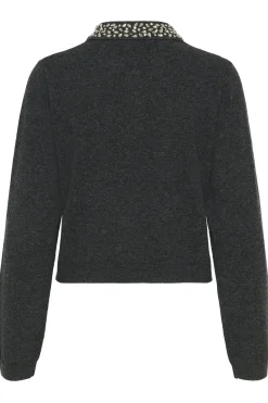 GZmanzi deco polo pullover Deep Graphite Melange 106530 10910778