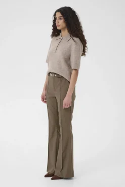 GZpaula HW flared pants Dark timberwolf melange 1068 10910891